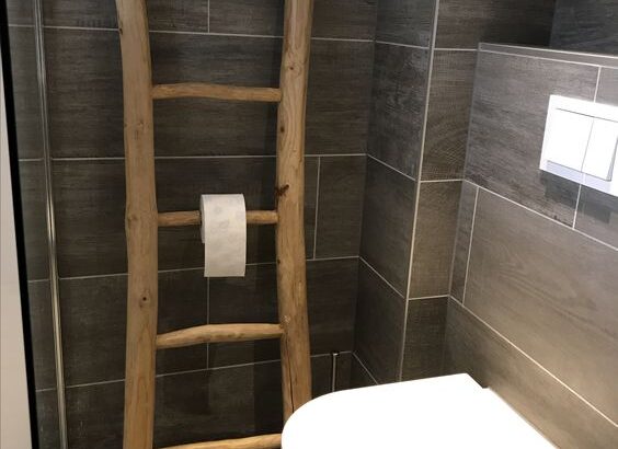 houten trap wc rol houder idee goedkoop toilet